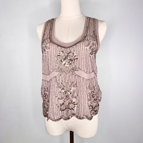 Revamped by Sirens - Grey beaded camisole - Picture 1 of 7